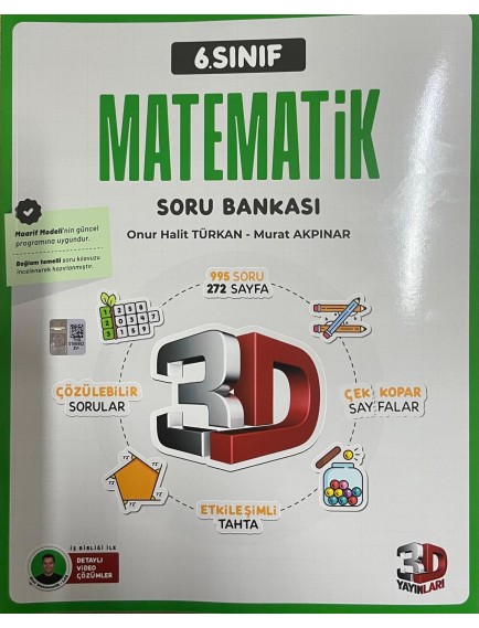 3d Yayınları 6.Sınıf Matematik Soru Bankası