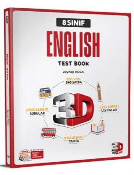 3d Yayınları 8.Sınıf İngilizce Soru Bankası