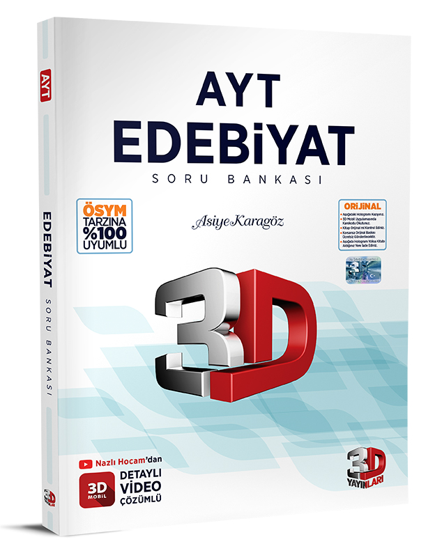 3D Yayınları Ayt Edebiyat Tamamı Video Çözümlü Soru Bankası