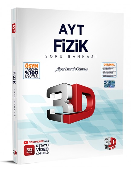 3D Yayınları Ayt Fizik Tamamı Video Çözümlü Soru Bankası 