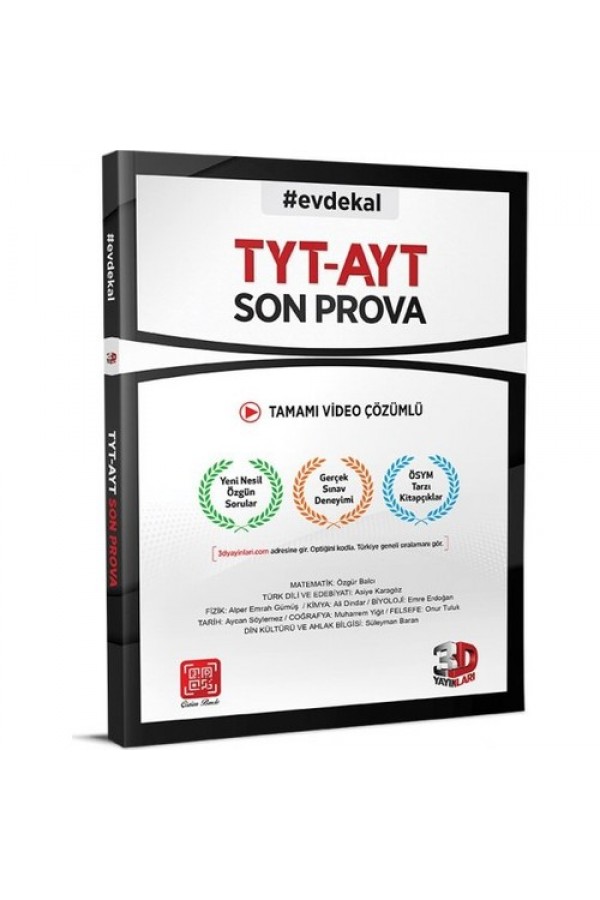3D Yayınları Tyt-Ayt Son Prova Tamamı Video Çözümlü