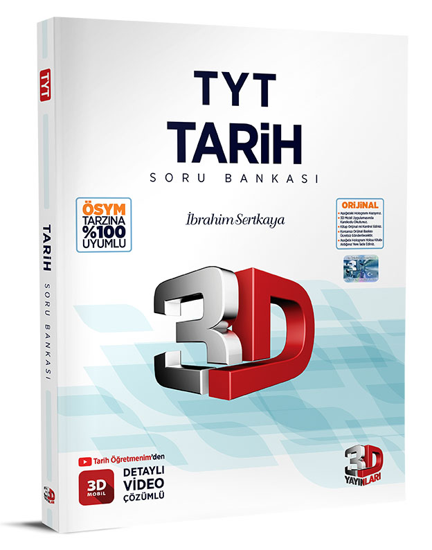 3D Yayınları Tyt Tarih Tamamı Video Çözümlü Soru Bankası 
