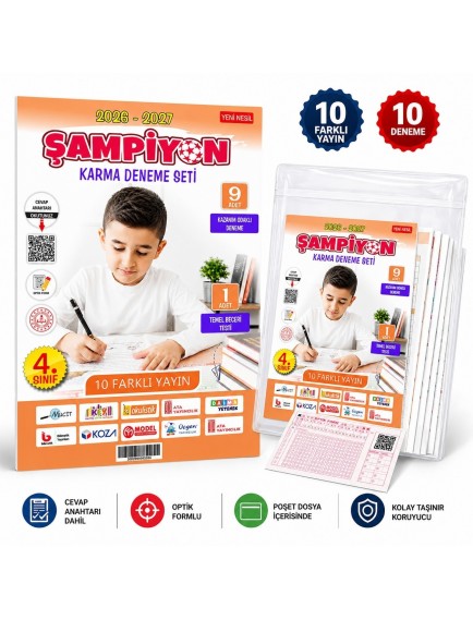 4. Sınıf Tüm Dersler 9+1 Karma Deneme Seti (Sayı Sayı Tüm Yılın Konularını Kapsar)