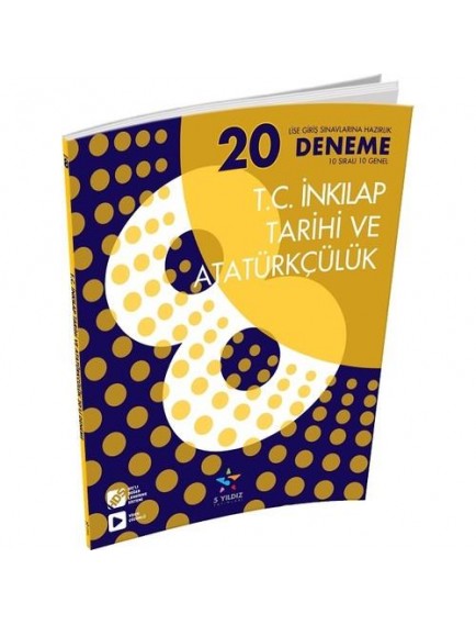 5 Yıldız Yayınları 8. Sınıf T.C. İnkılap Ve Atatürkçülük 20 Deneme