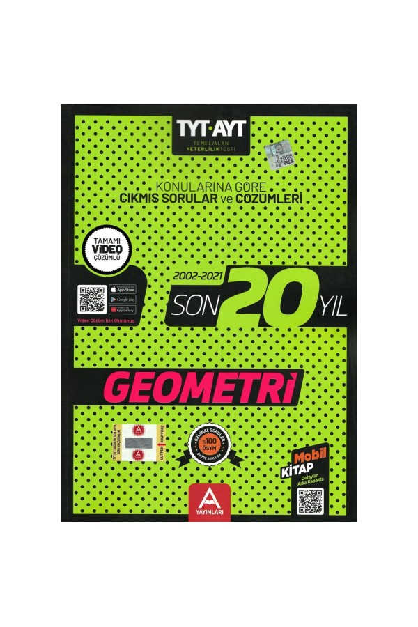 A Yayınları Tyt-Ayt Geometri Son 20 Yıl Soru Ve Çözümleri