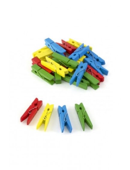 Lino Ahşap Mandal Renkli 45 Mm 25 Adet