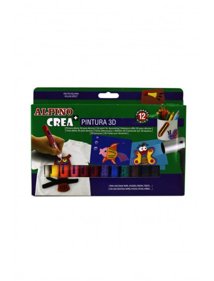 Alpino Crea + Pintura 3D 12 Renk Boyama Seti Dh-005