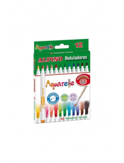 Alpino Aquarelle 12 Renk Fırça Uçlu Keçeli Kalem Ar-160