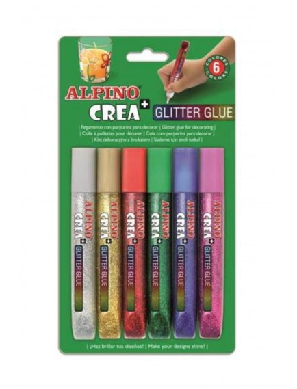Alpino Glutter Glue 6'Lı Simli Yapıştırıcı De-015