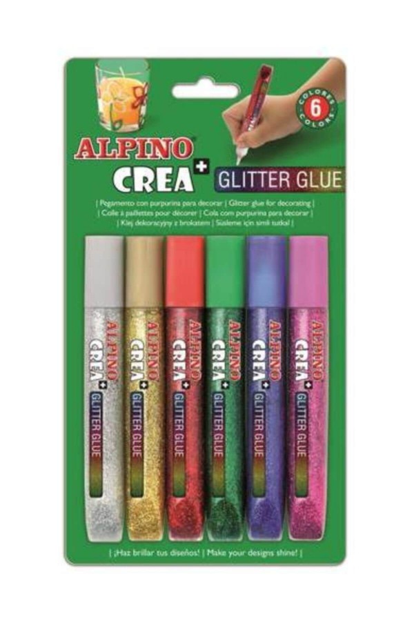 Alpino Glutter Glue 6'Lı Simli Yapıştırıcı De-015