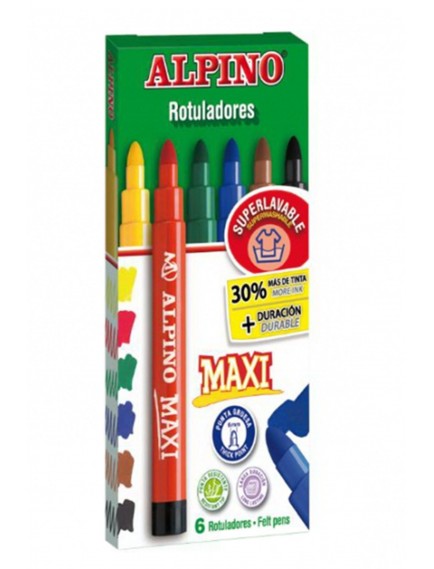 Alpino Keçeli Kalem 6 Renk Maxi