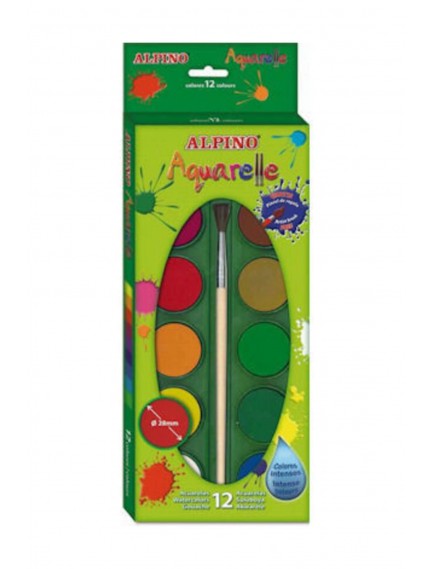 Alpino Aquarelle 12 Renk Fırçalı Sulu Boya Aq-01