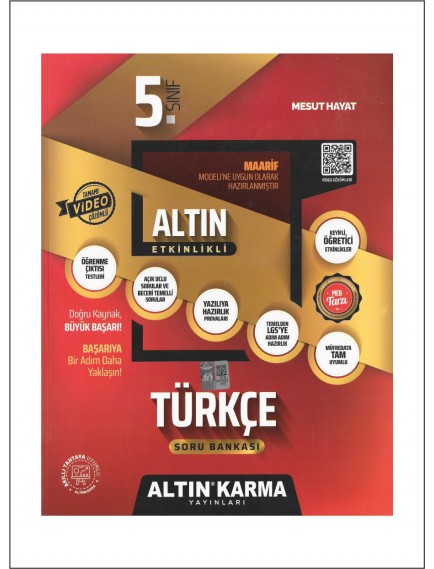 Altın Karma Yayınları 5. Sınıf Türkçe Mentör Etkinlikli Kazanım Soru Bankası