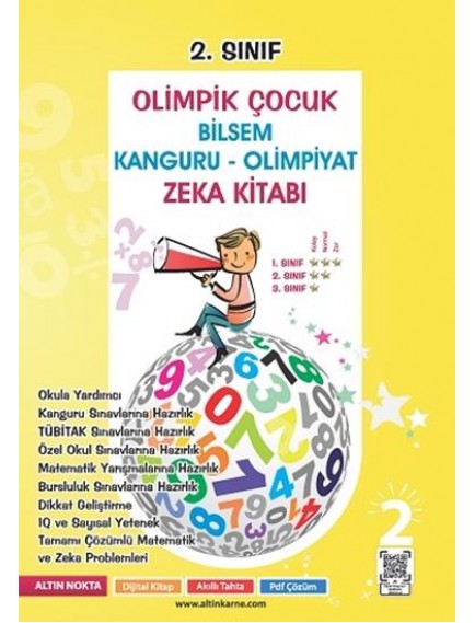 Altın Nokta Yayınları 2. Sınıflar İçin Olimpik Çocuk Bilsem Kanguru Matematik Ve Zeka Testi Kitabı 
