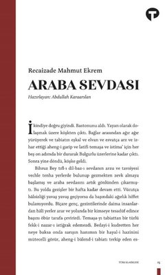 Araba Sevdası - Recaizade Mahmud Ekrem - Turkuvaz Yayınları