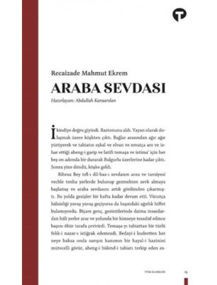 Araba Sevdası - Recaizade Mahmud Ekrem - Turkuvaz Yayınları