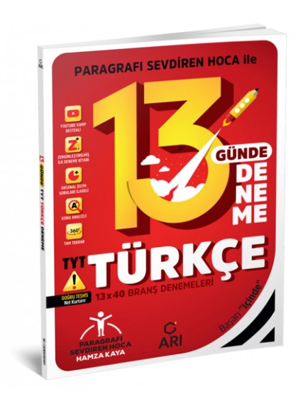Arı Yayıncları Tyt Türkçe 13 Günde 13X40 Branş Denemeleri