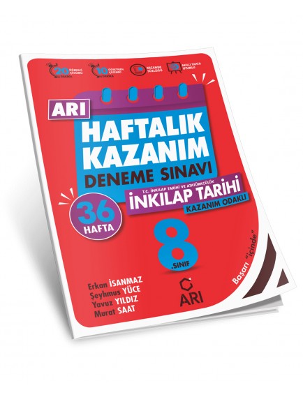 Arı Yayınları 8. Sınıf İnkılap Tarihi Haftalık Kazanım Denemesi