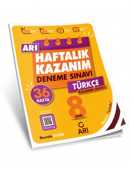 Arı Yayınları 8. Sınıf Türkçe Haftalık Kazanım Denemesi