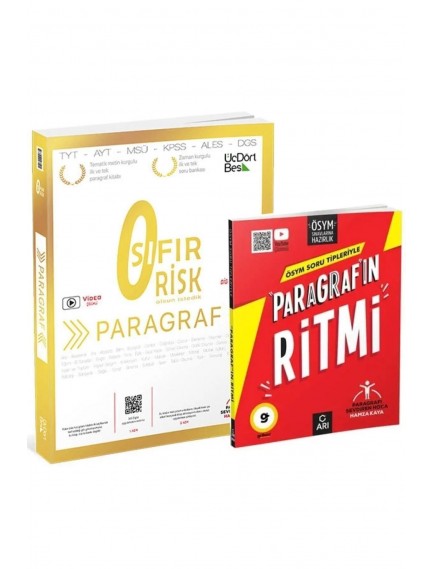 Arı Yayınları Ösym Soru Tipleriyle Paragraf'In Ritmi ve Üçdörtbeş Yayınları Paragraf Sıfır Risk