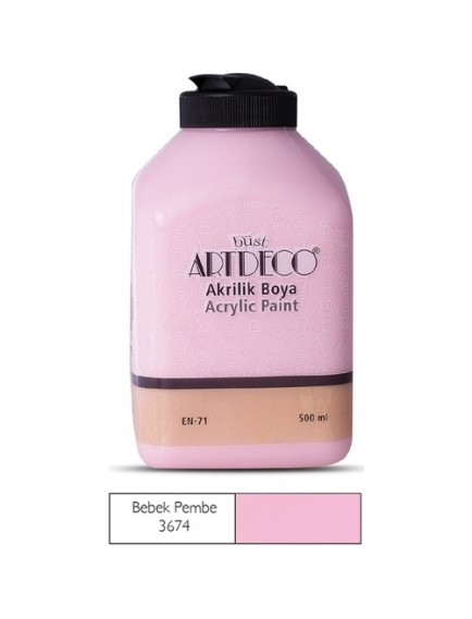 Artdeco 500Ml Bebek Pembe Akrilik Boya 3674