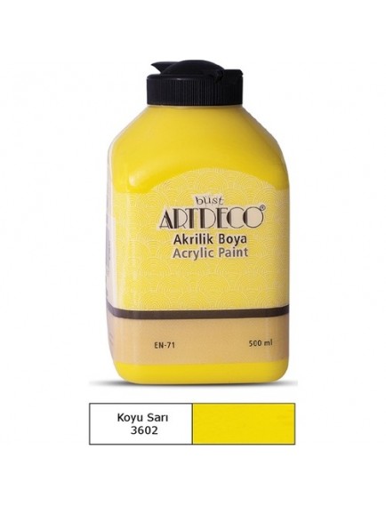 Artdeco 500Ml Koyu Sarı Akrilik Boya 3602
