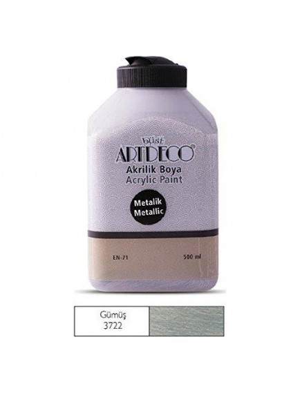 Artdeco 500Ml Metalik Gümüş Akrilik Boya 71L-3722