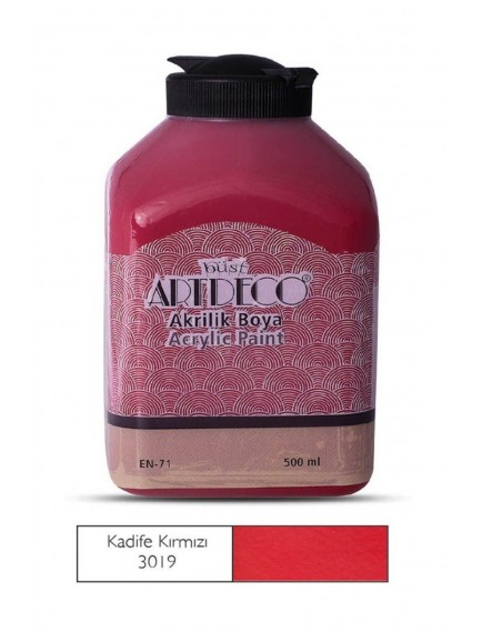 Artdeco 500Ml Kadife Kırmızı Akrilik Boya 3019