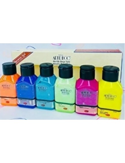 Artdeco Akrilik Boya 6X75Ml Makaron Renkler Lv-Y-070I-As7