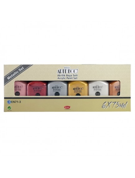 Artdeco Akrilik Boya 6X75Ml Metalik Renkler Lv-Y-070I-As3