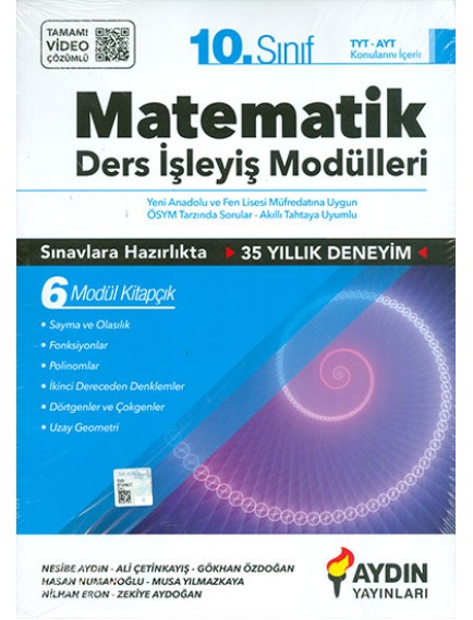 Aydın Yayınları 10. Sınıf Matematik Ders İşleyiş Modülleri
