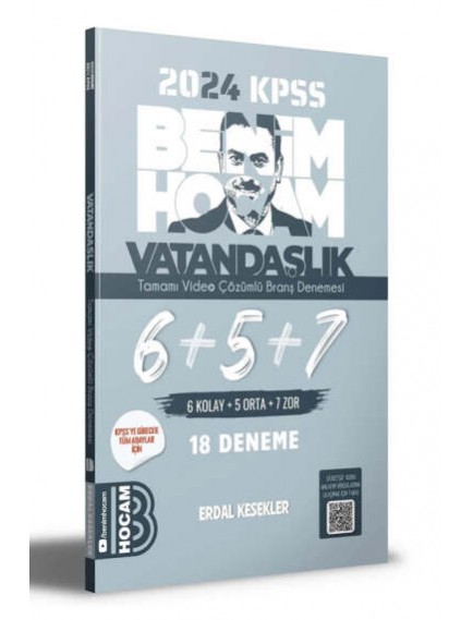 Benim Hocam Yayınları Kpss Vatandaşlık Tamamı Çözümlü 6+5+7 Deneme 