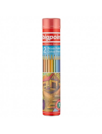 Bigpoint 12 Renk 3.3Mm Metal Tüp Kuru Boya Kalemi 941-12