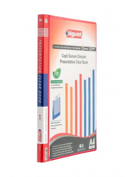 Bigpoint Kırmızı 20'Li Cepli Sunum Dosyası Bp209-25