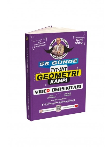 Bıyıklı Matematik Yayınları  58 Günde Tyt-Ayt Geometri Kampı Video Ders Kitabı
