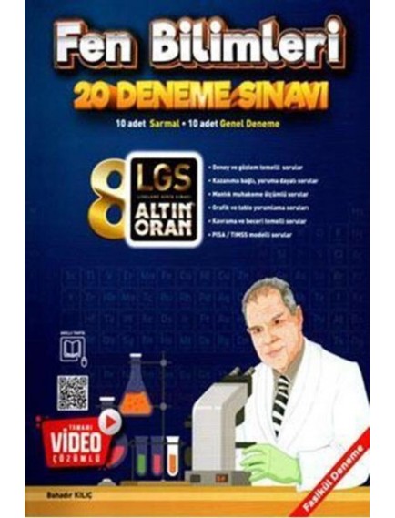 Altın Oran Yayınları 8. Sınıf Lgs Fen Bilimleri 20 Deneme Sınavı