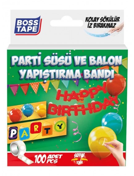 Boss Tape Bt-05017 Parti Süsü Balon Yapıştırma Bandı Bt-05017