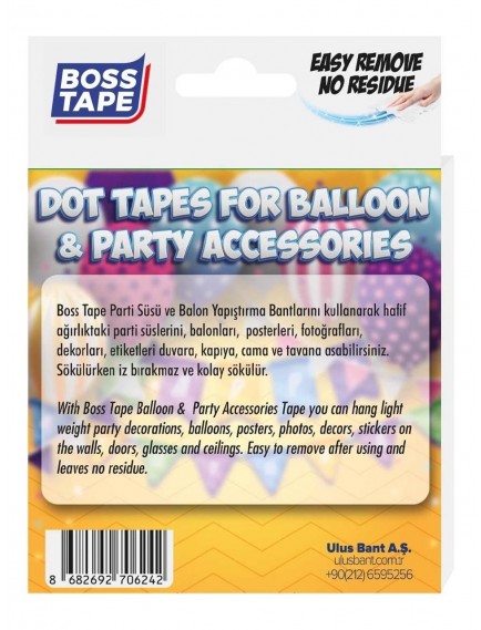Boss Tape Bt-05017 Parti Süsü Balon Yapıştırma Bandı Bt-05017