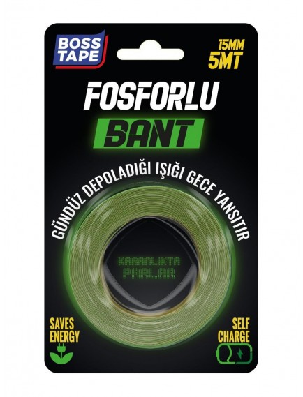 Boss Tape Fosforlu Bant 15Mmx5Mt Bt-09006