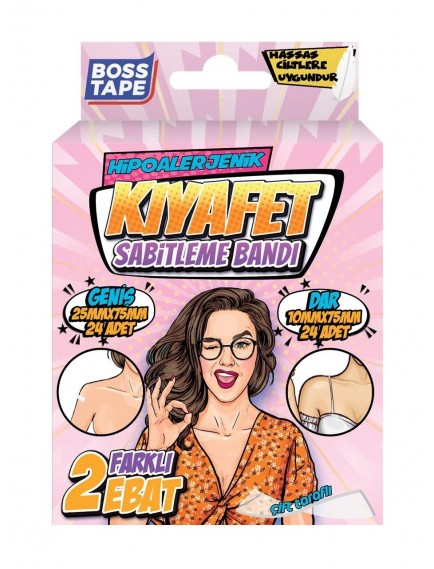 Boss Tape Kıyafet Sabitleme Bandı 2 Farklı Ebat 48'Li Bt-07002