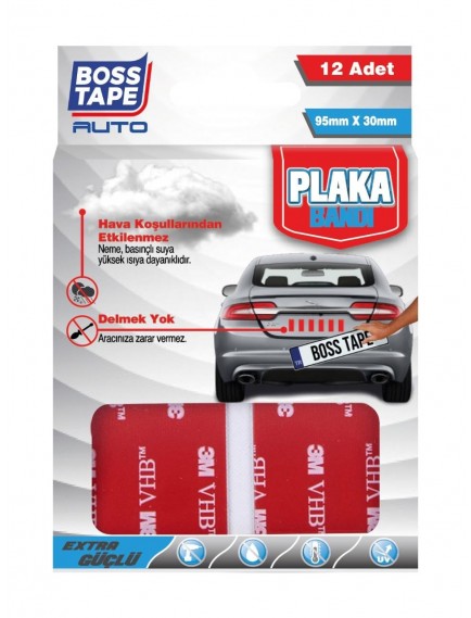 Boss Tape Plaka Yapıştırma Bandı Çift Taraflı Bt-09001