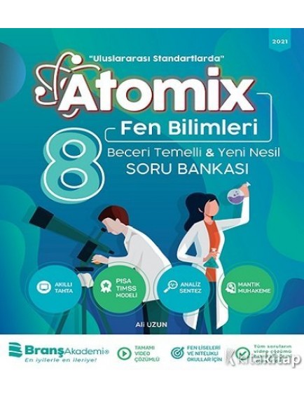 Branş Akademi Yayınları 8. Sınıf Fen Bilimleri Atomix Soru Bankası