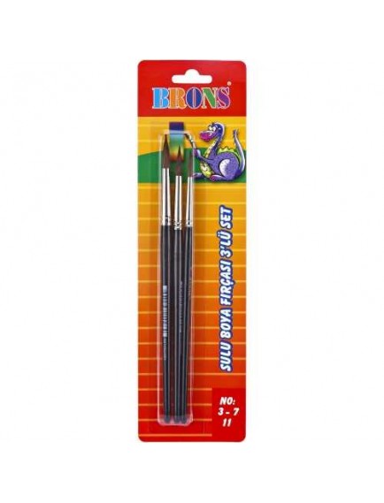 Brons Br-673 Sulu Boya Fırça Seti.3Lu (3/7/11)