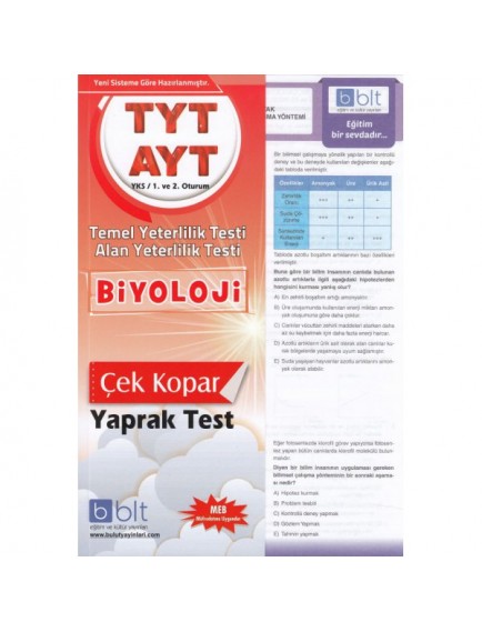 Bulut Eğitim Yayınları Tyt-Ayt Biyoloji Yaprak Test