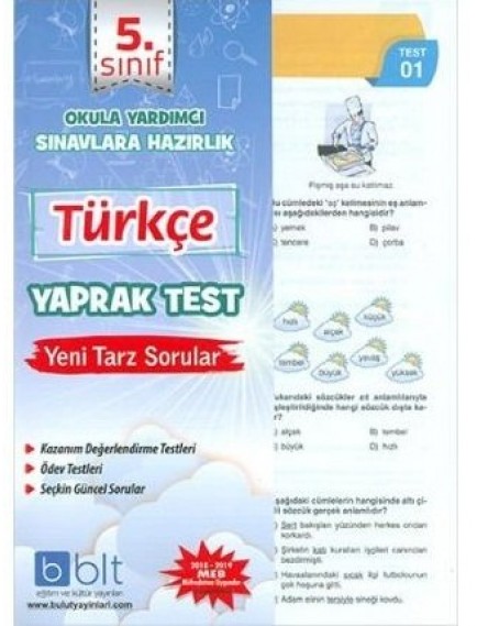 Bulut Eğitim Yayınları  5. Sınıf Türkçe Yaprak Test
