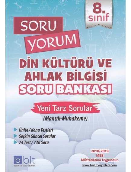 Bulut Eğitim Yayınları  8. Sınıf Din Kültürü ve Ahlak Bilgisi Soru Bankası