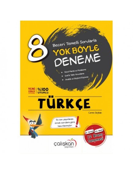 Çalışkan Yayınları 8. Sınıf Türkçe Beceri Temelli Sorularla Yok Böyle Deneme