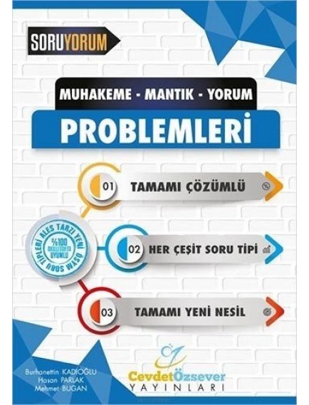 Cevdet Özsever Yayınları Muhakeme Mantık Yorum Problemleri Tamamı Çözümlü Ales Tarzı