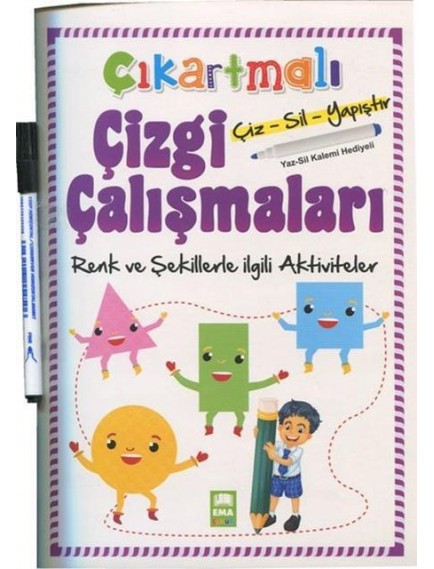 Çıkartmalı Çizgi Çalışmaları / Renk ve Şekiller - Kolektif - Ema Yayınları