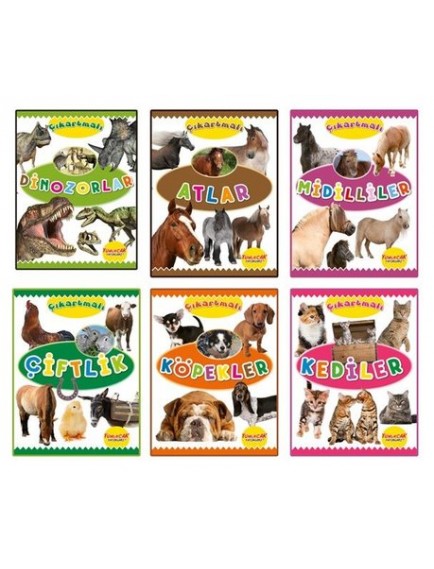 Çıkartmalı Hayvanlar Serisi 6 Kitap - Kolektif - Yumurcak Yayınları
